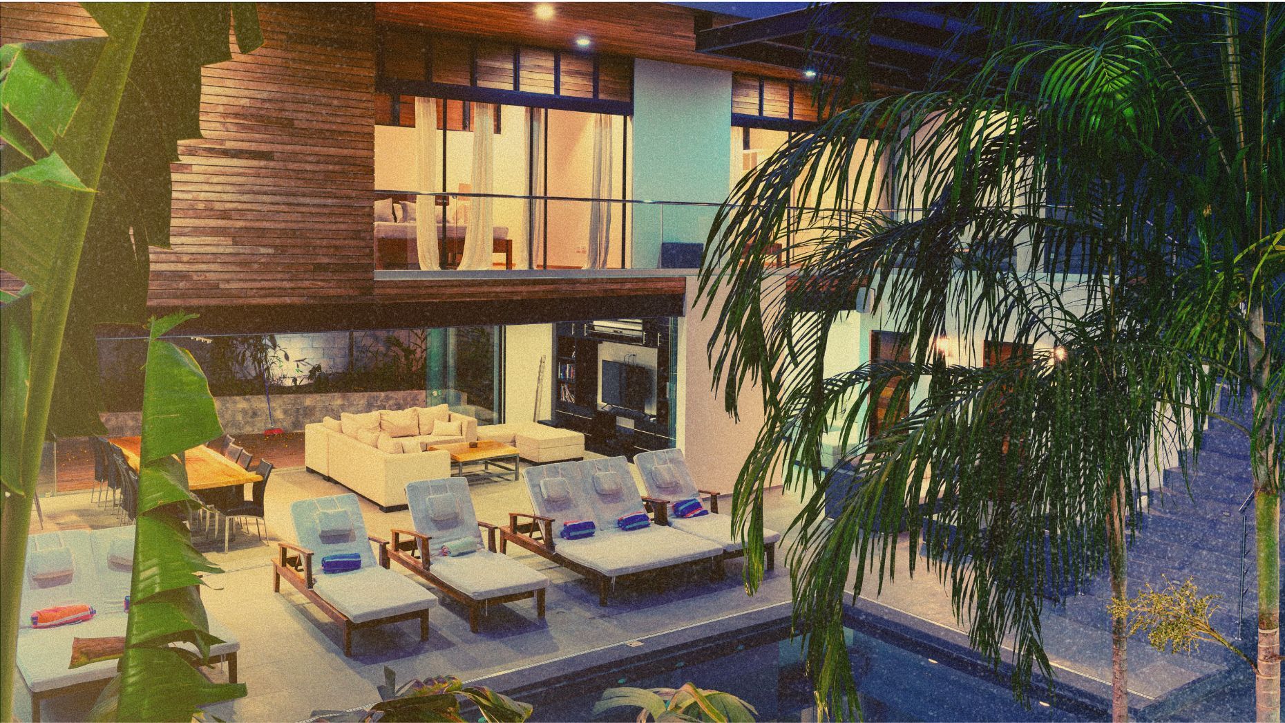 pool, outdoor living area, luxury