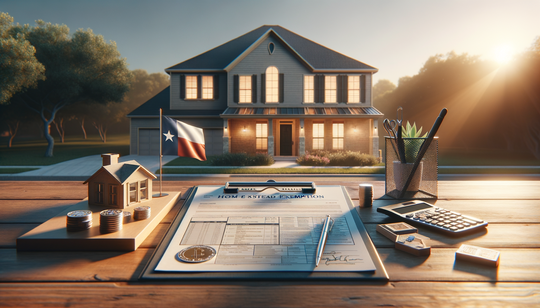 2025 Texas Property Tax Breaks and Homestead Exemptions Guide Texas homeowner reviewing 2025 property tax breaks and homestead exemption paperwork for new and existing homes